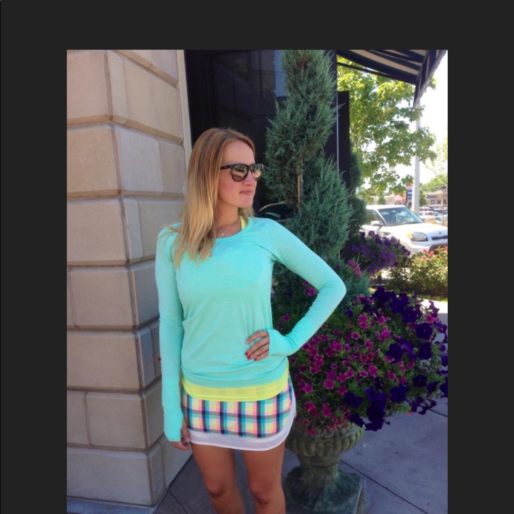 NWT! Lululemon 6 Hotty Hot Skirt Plaid Polka Dots Wee Wheezy Multi Check White